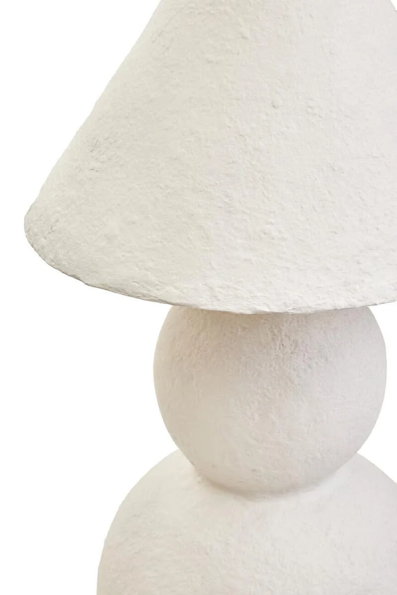 Carta White Papier Mache Table Lamp