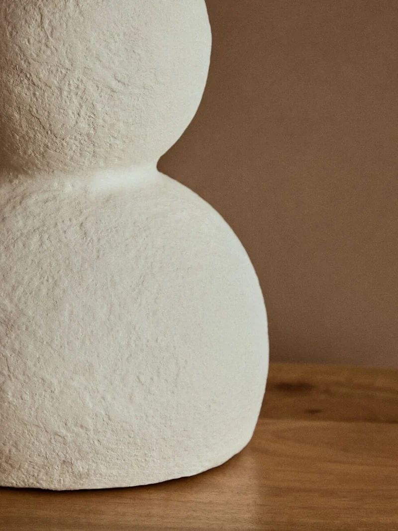 Carta White Papier Mache Table Lamp
