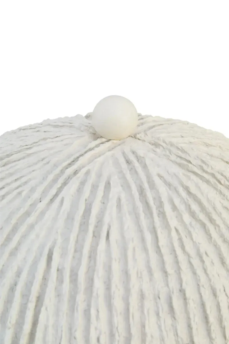 Carta Oatmeal Etched Linear Design Papier Mache Domed Table Lamp