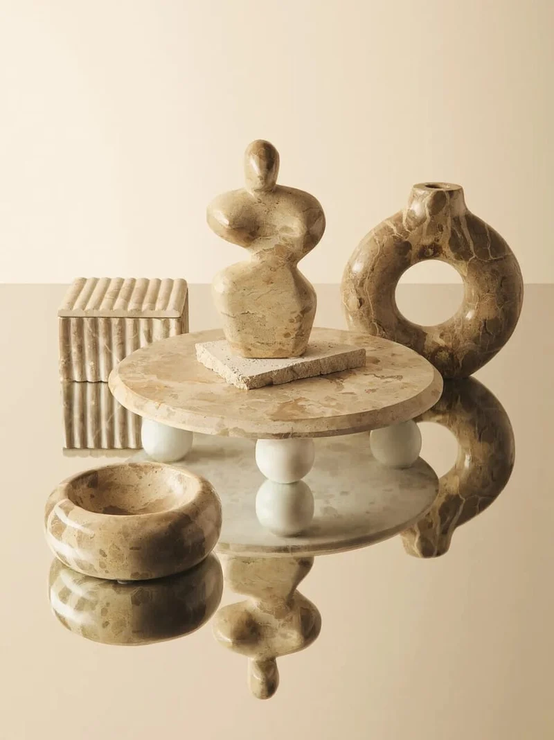 Santino Chocolate Marble Abstract Sculpture