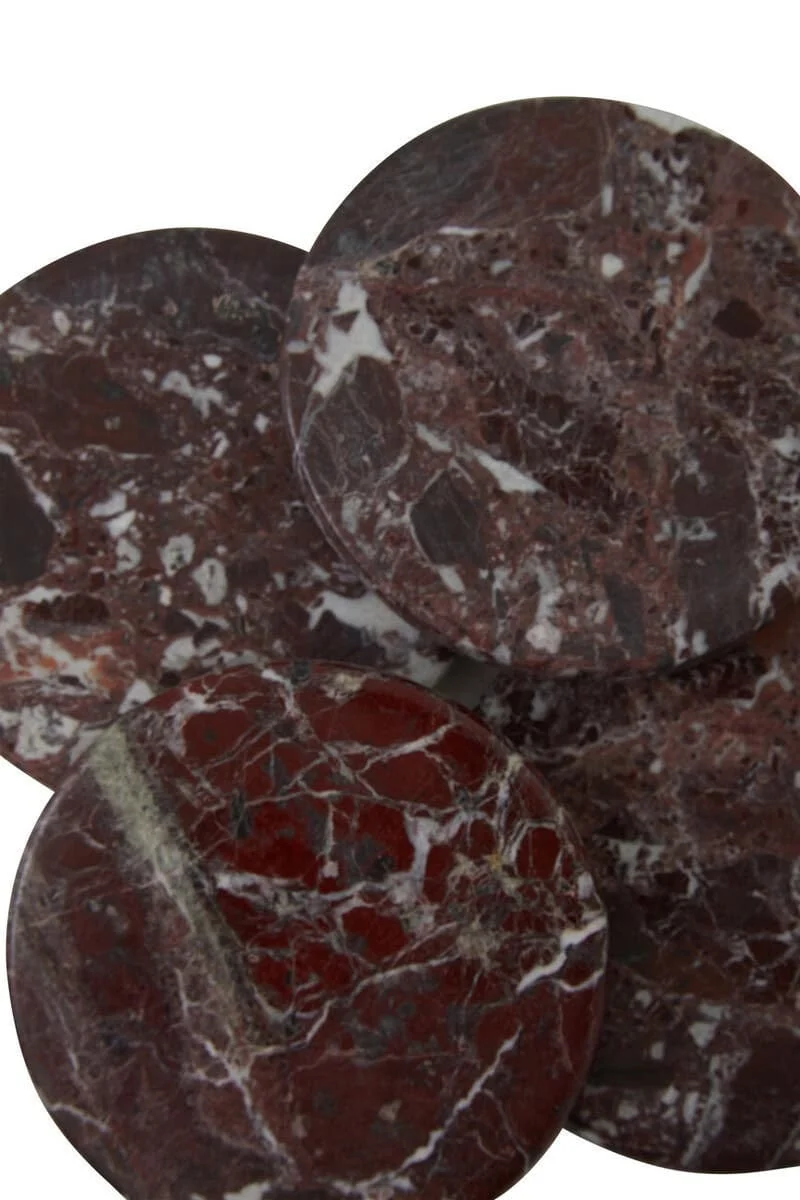 Salmo Set of Four Red Marble Coasters