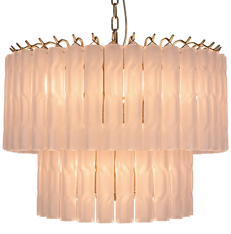 Twisted Frost Glass Chandelier - Small