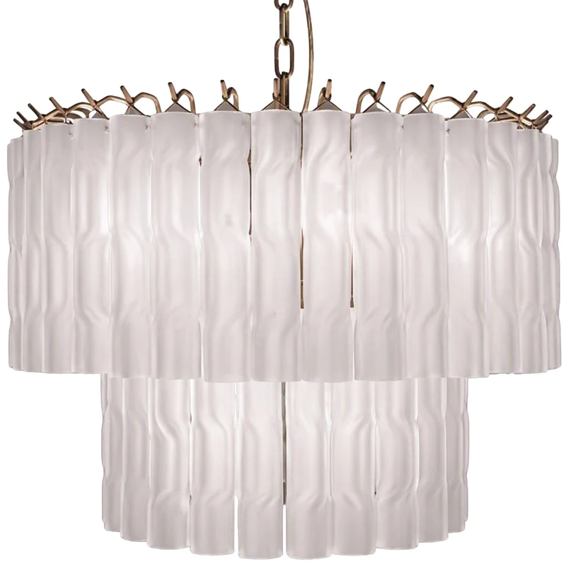 Twisted Frost Glass Chandelier - Small