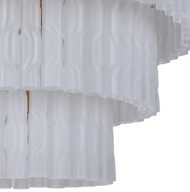Twisted Frost Glass Chandelier - Large