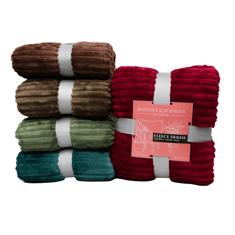 Boender Outdoor Fleece deken - fleece plaid - Bordeaux rood - 150x200cm