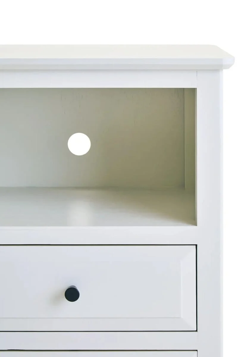Heritage Two Drawer White Finish Wooden Side Table