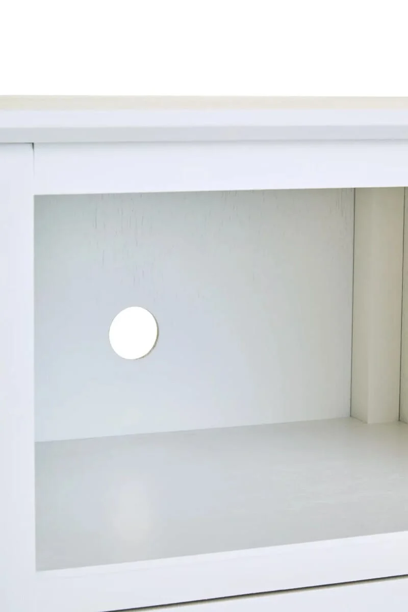 Heritage Two Drawer White Finish Wooden Side Table