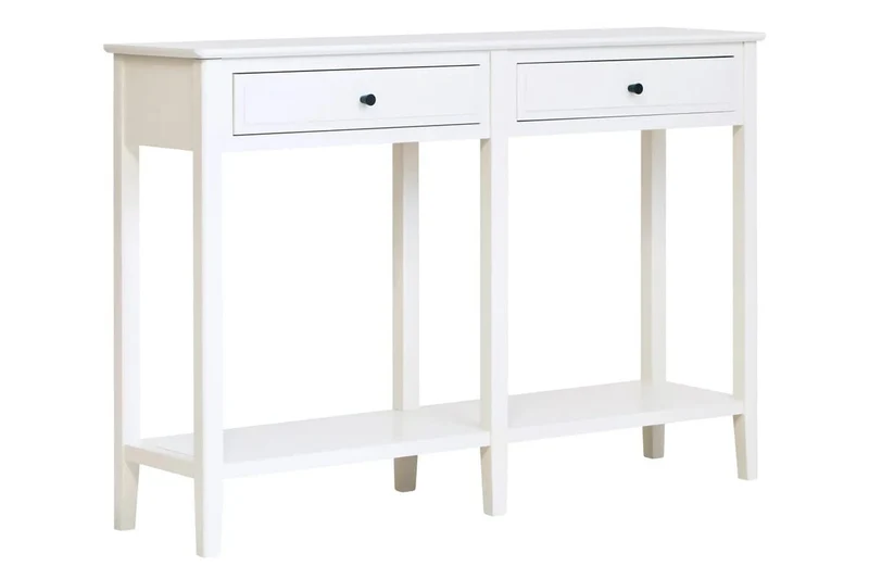 Heritage Two Drawer White Wooden Console Table