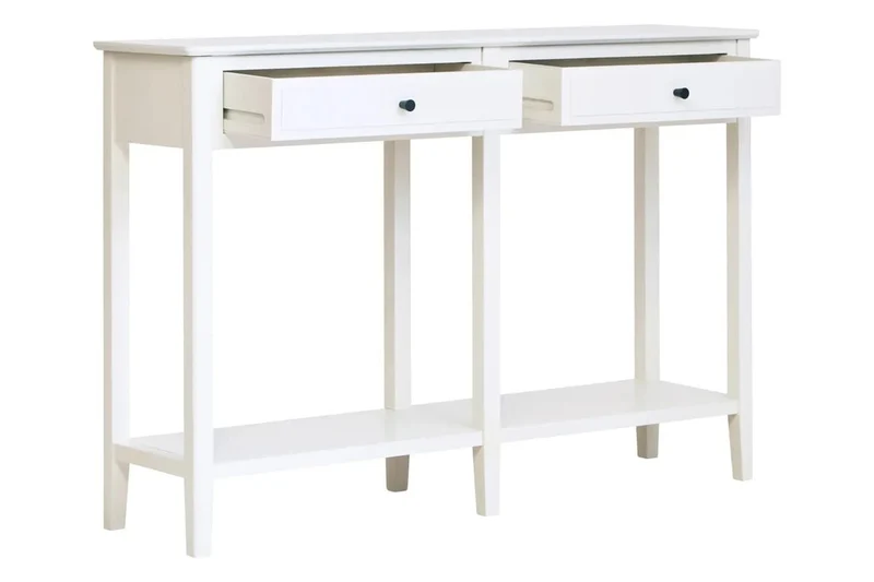 Heritage Two Drawer White Wooden Console Table