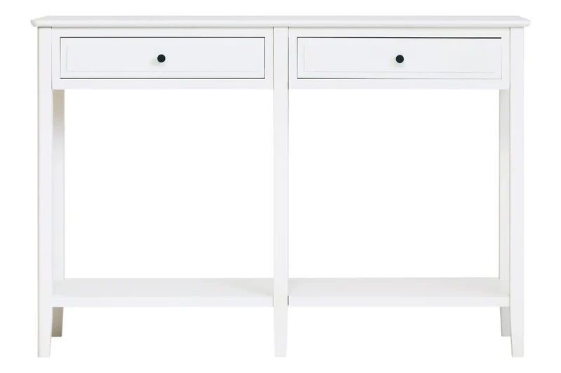Heritage Two Drawer White Wooden Console Table