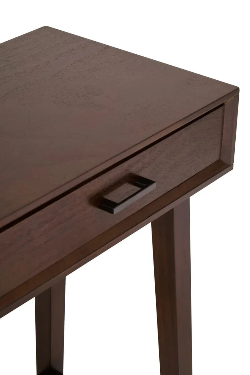 Heritage Two Drawer Walnut Finish Wood Console Table