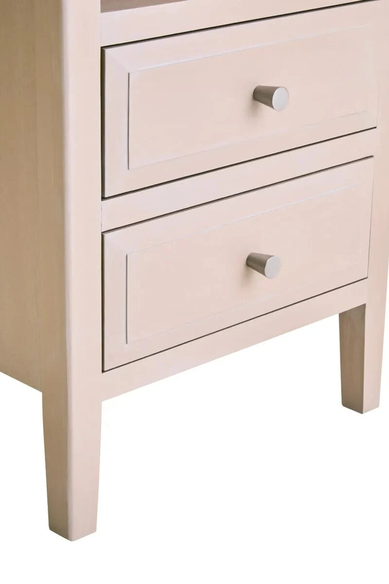 Heritage Two Drawer Taupe Wooden Side Table