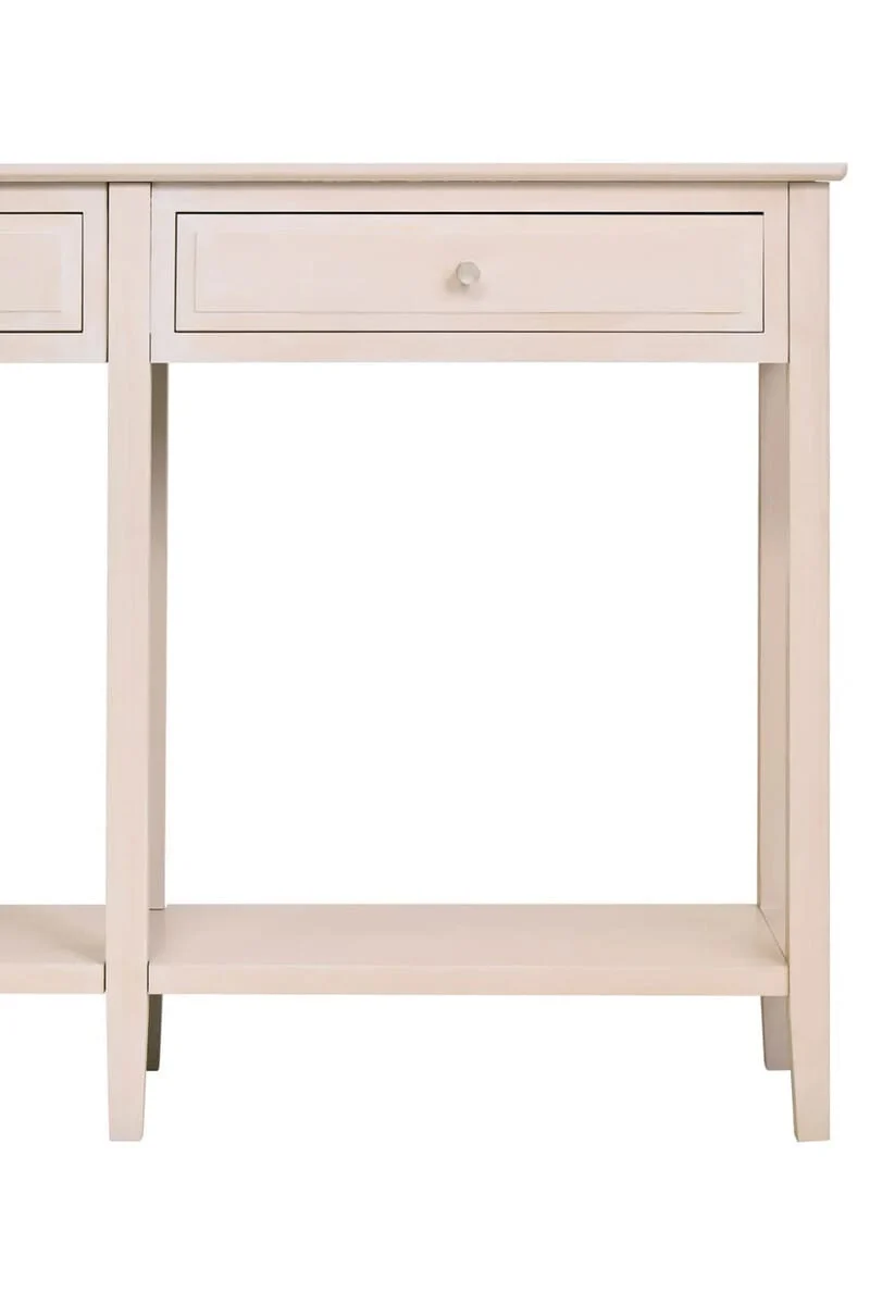 Heritage Two Drawer Taupe Wooden Console Table