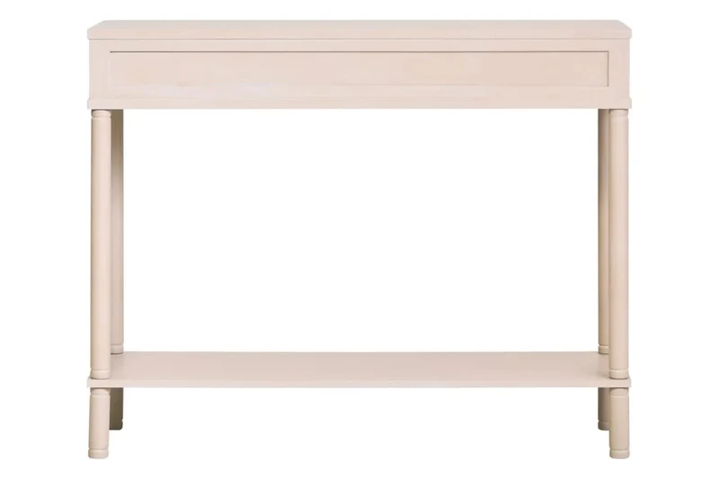 Heritage Two Drawer Reed Detail Taupe Wooden Console Table