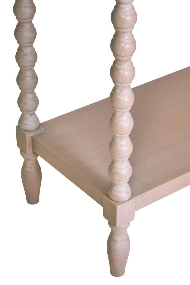 Heritage Two Drawer Bobble Detail Grey Wooden Console Table