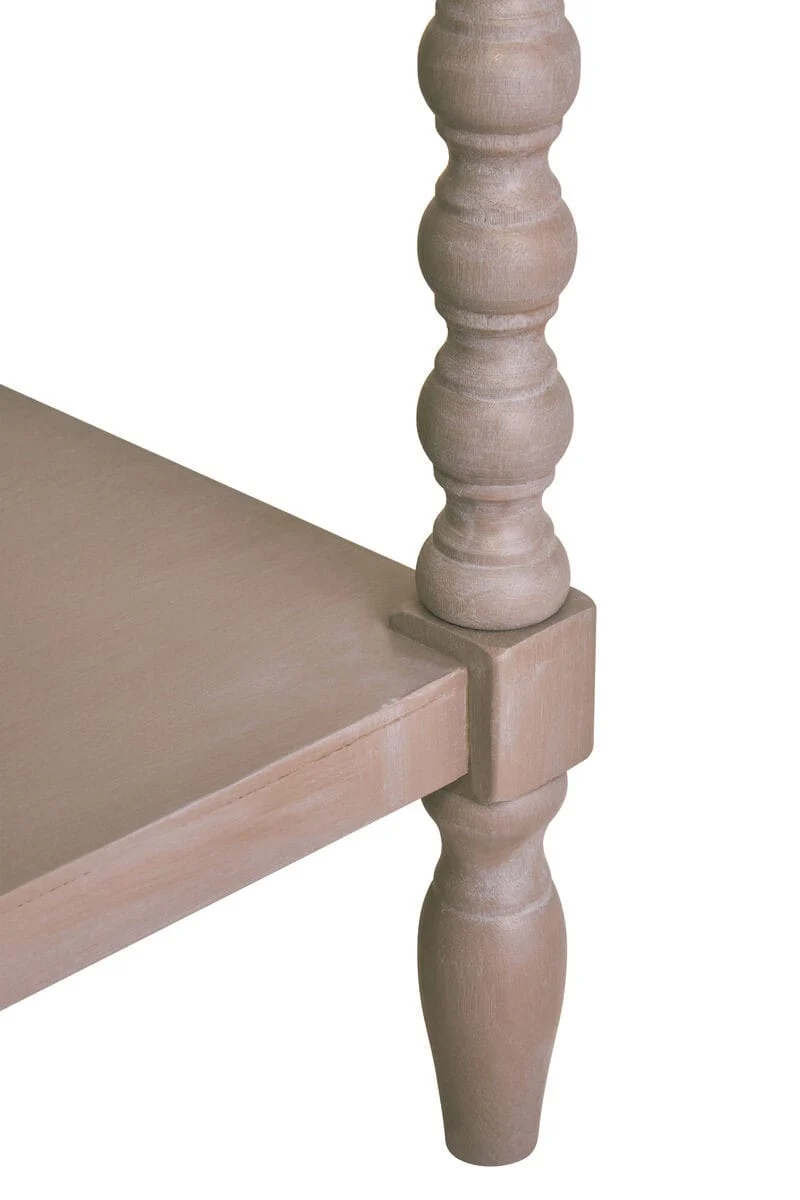 Heritage Two Drawer Bobble Detail Grey Wooden Console Table