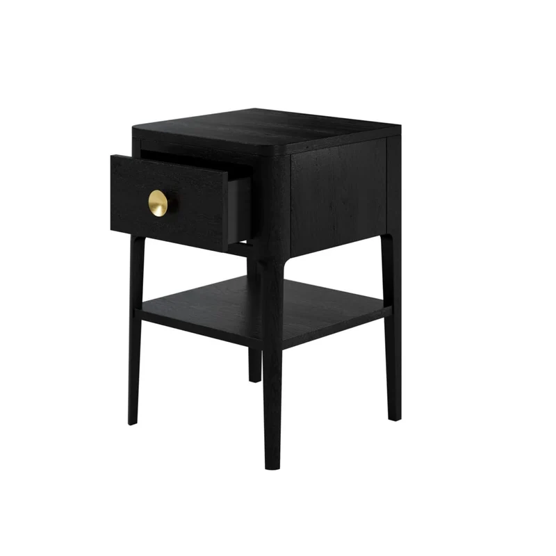 Abberley Bedside Table | One Drawer | Black
