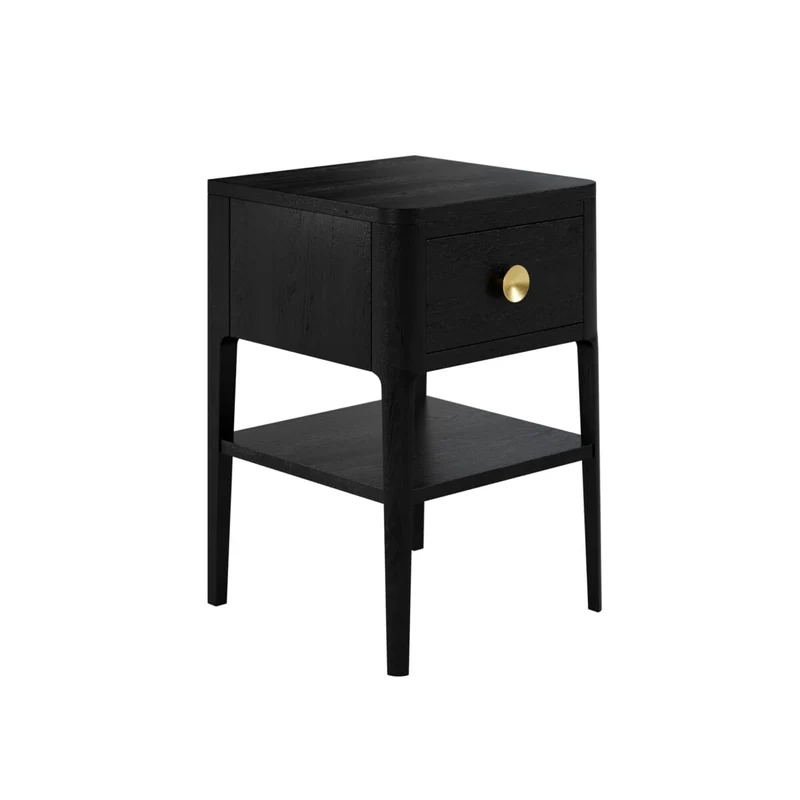 Abberley Bedside Table | One Drawer | Black