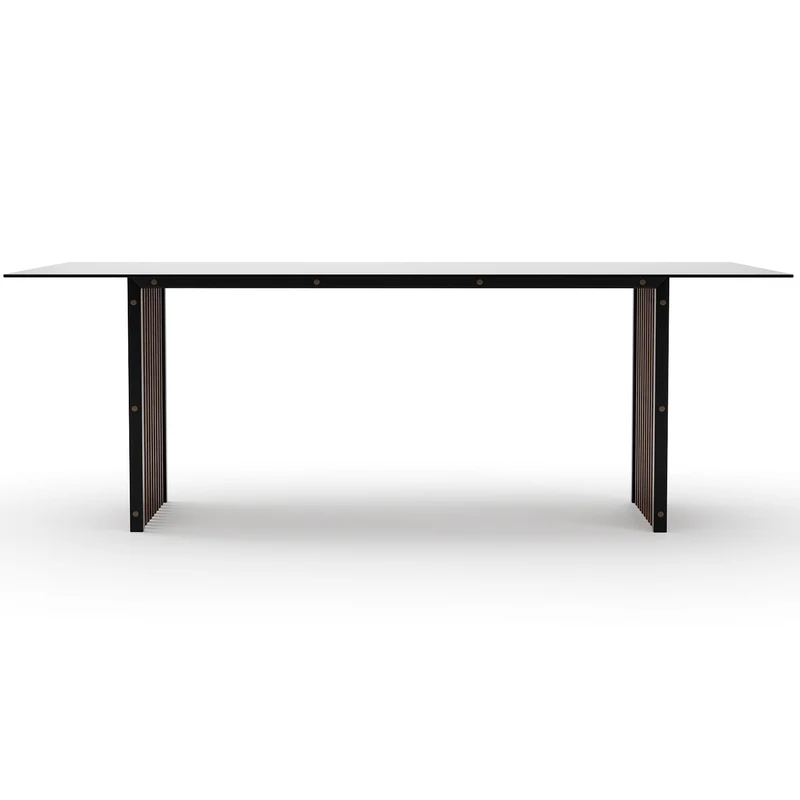 Pinstripe Dark Slatted Dining Table 213cm