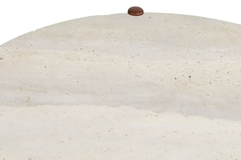 Wilbur Travertine Top and Brown Finish Mango Wood Coffee Table
