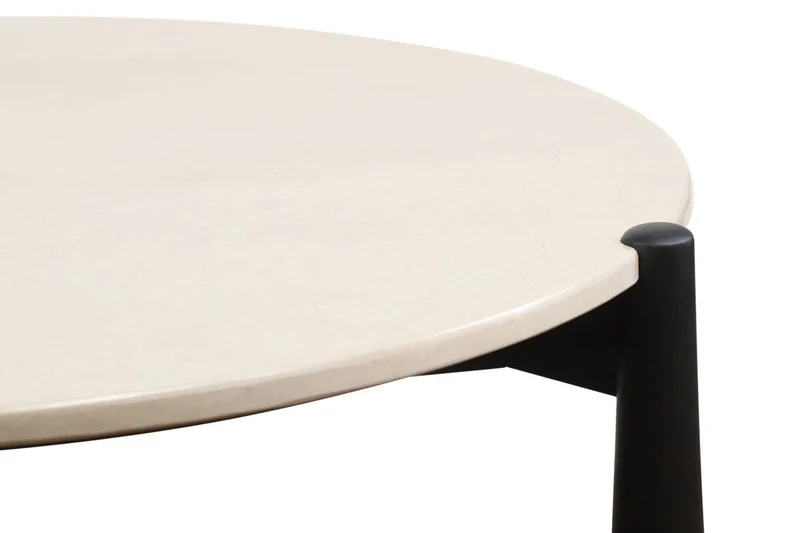 Wilbur Cream Marble Top and Black Mango Wood Coffee Table
