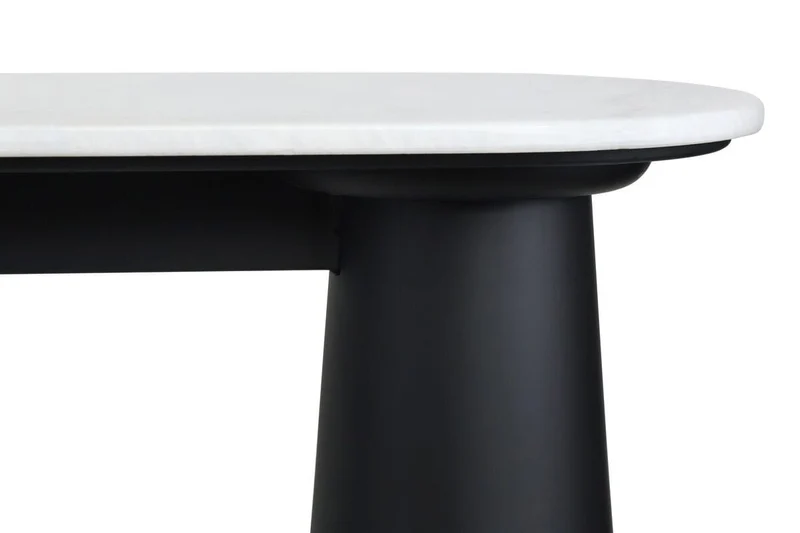 Waris White Marble Top and Black Mango Wood Console Table