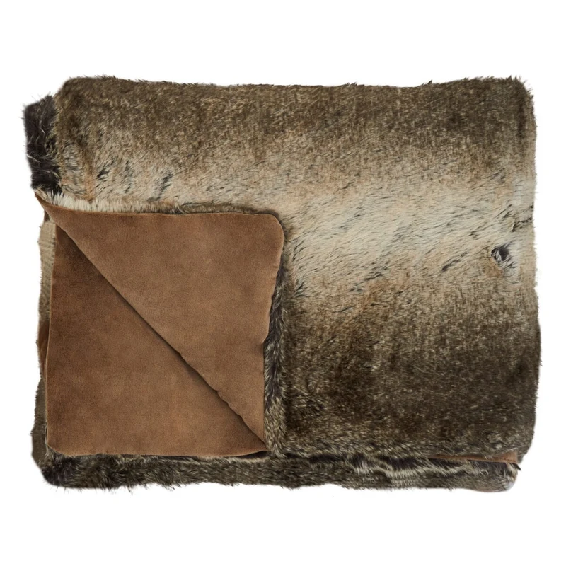 Bosie Lamina Mocha Ombre Fur Throw