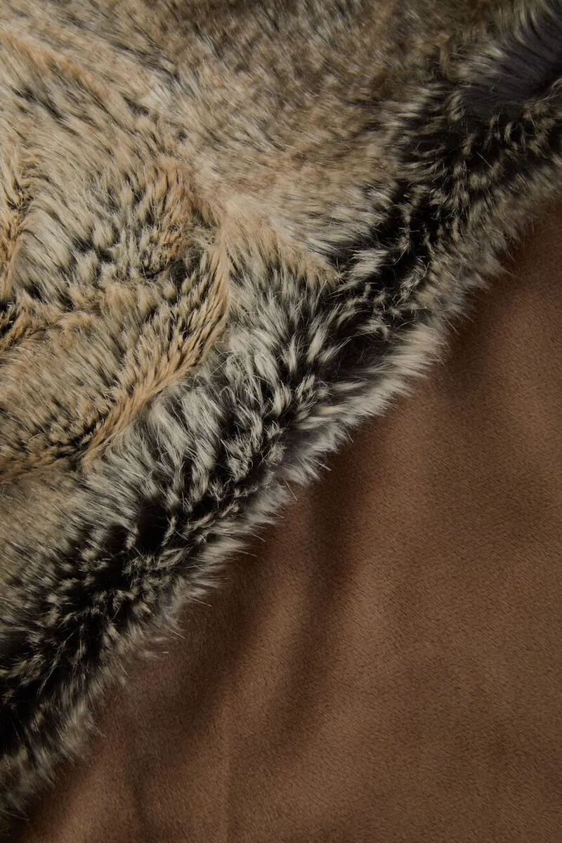 Bosie Lamina Mocha Ombre Fur Throw