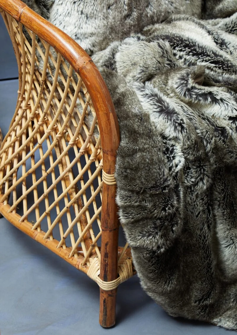Bosie Lamina Mocha Ombre Fur Throw