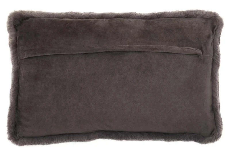 Bosie Lamina Grey Rectangular Fur Cushion