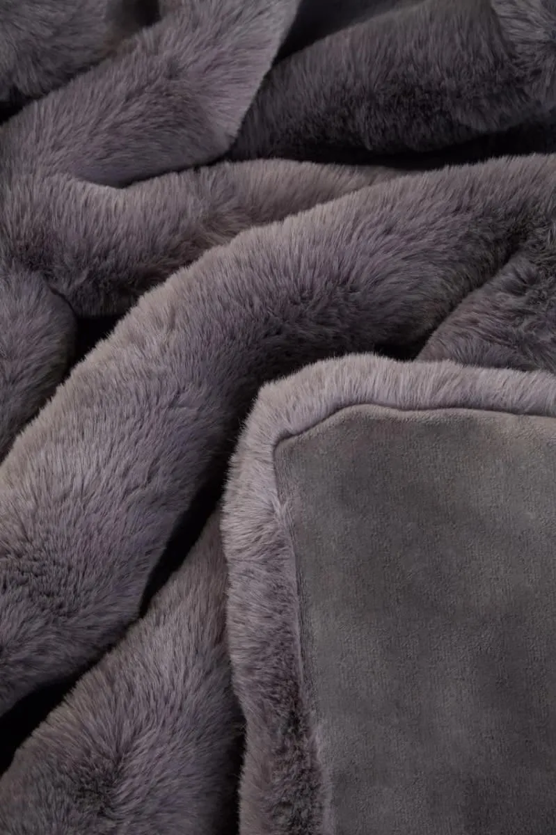 Bosie Lamina Grey Fur Throw