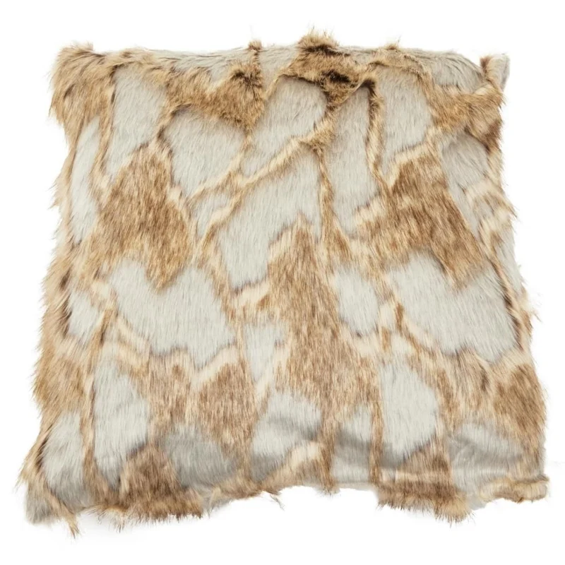 Bosie Lamina Grey And Natural Square Fur Cushion