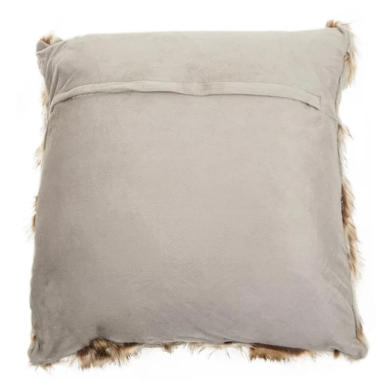 Bosie Lamina Grey And Natural Square Fur Cushion