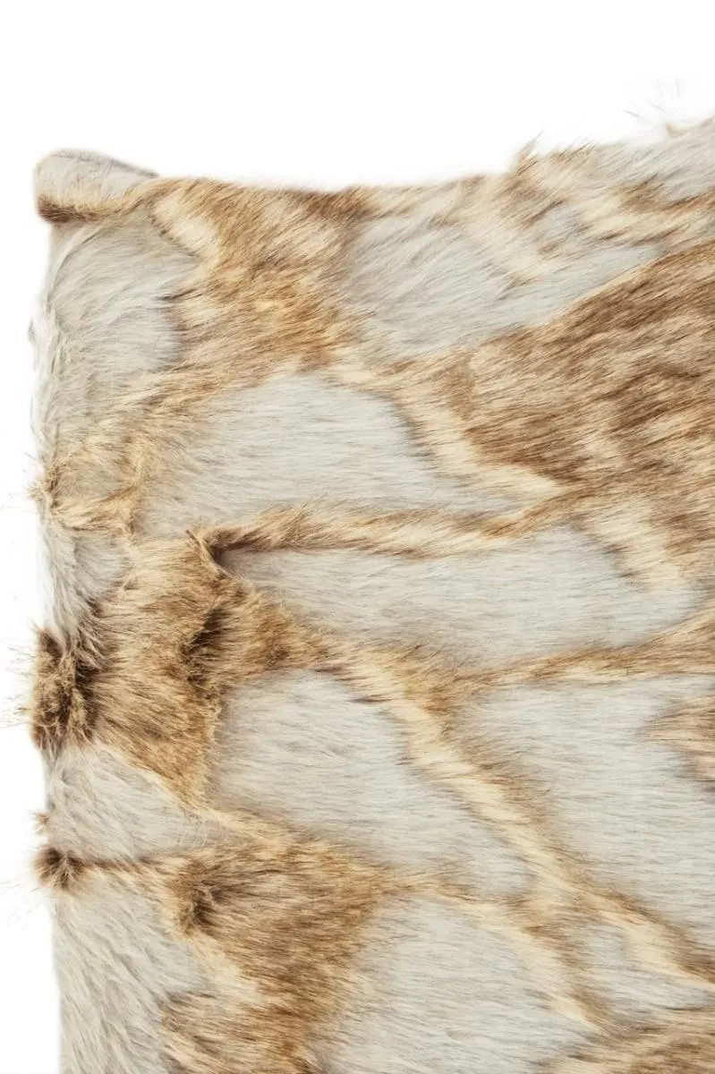 Bosie Lamina Grey And Natural Square Fur Cushion