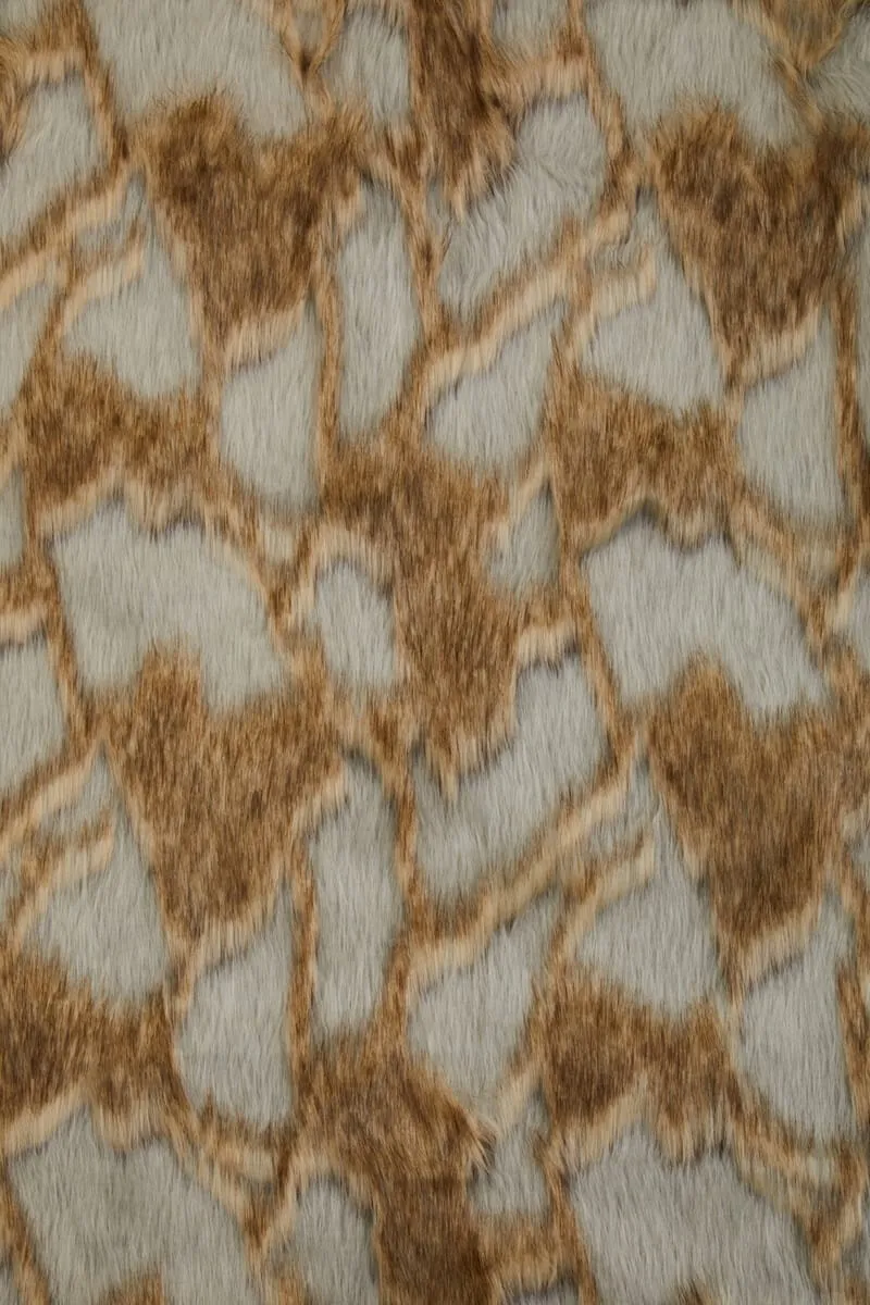 Bosie Lamina Grey And Natural Fur Throw