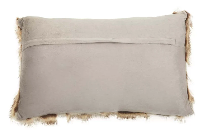 Bosie Lamina Grey And Natural Fur Cushion