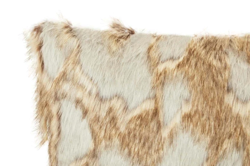 Bosie Lamina Grey And Natural Fur Cushion