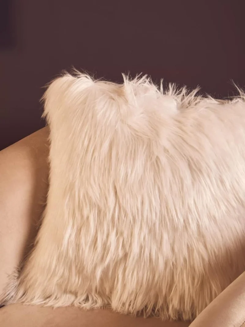 Bosie Lamina Cream Square Fur Cushion