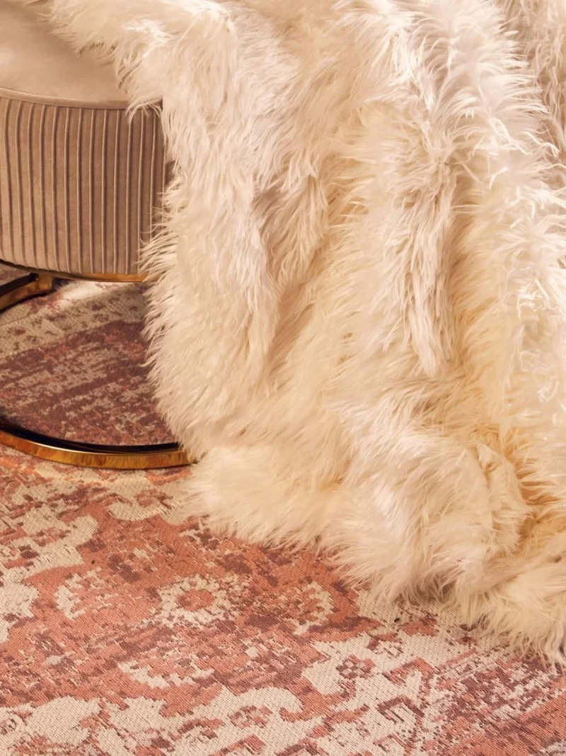 Bosie Lamina Cream Fur Throw