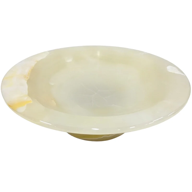 Bjorn Pedestal Bowl in White Jade Marble