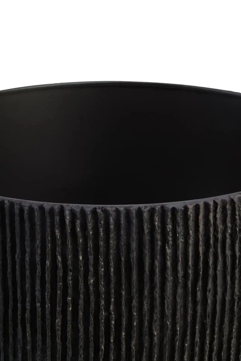 Carta Black Etched Linear Design Papier Mache Table Lamp