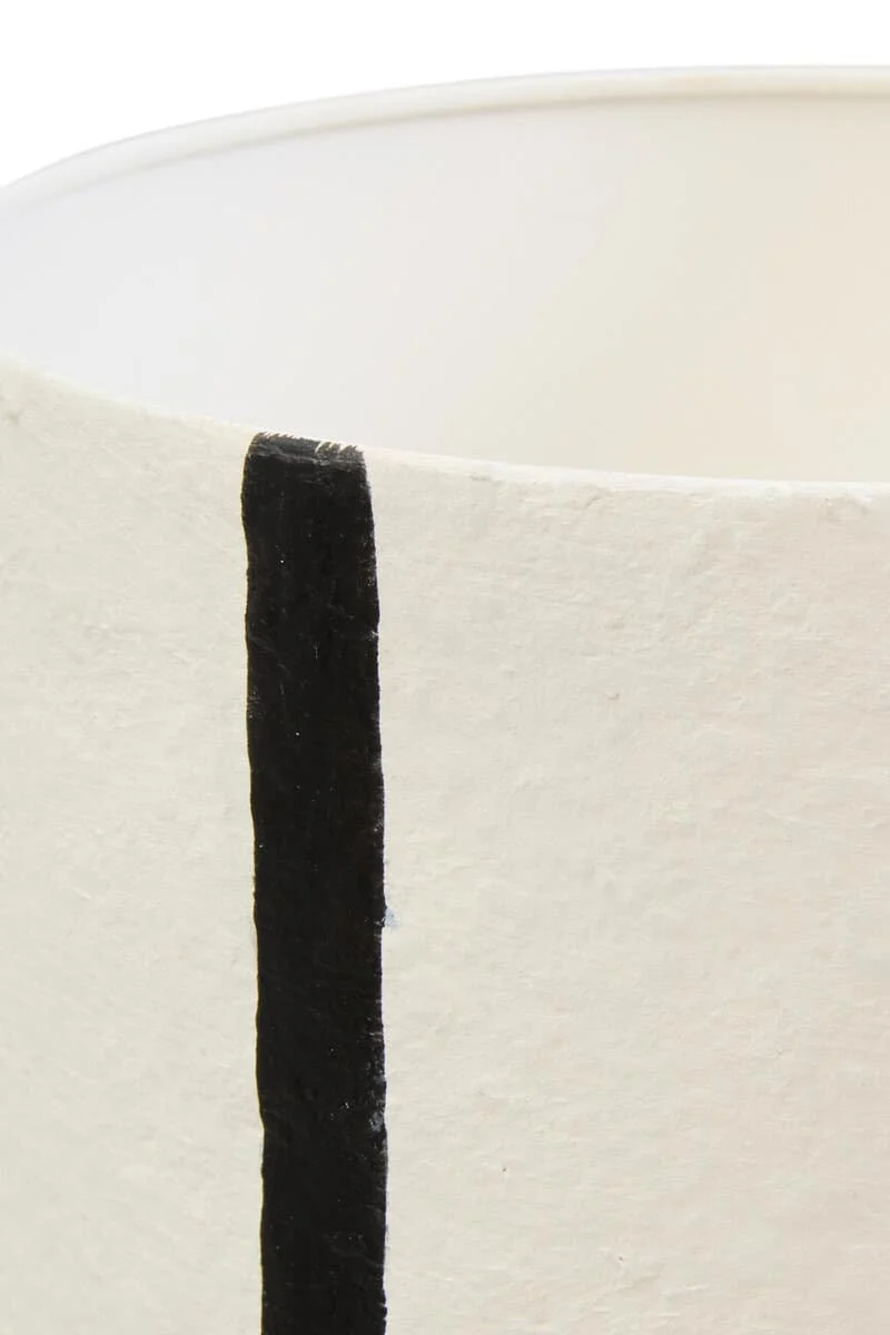 Carta Black and White Stripe Papier Mache Table Lamp