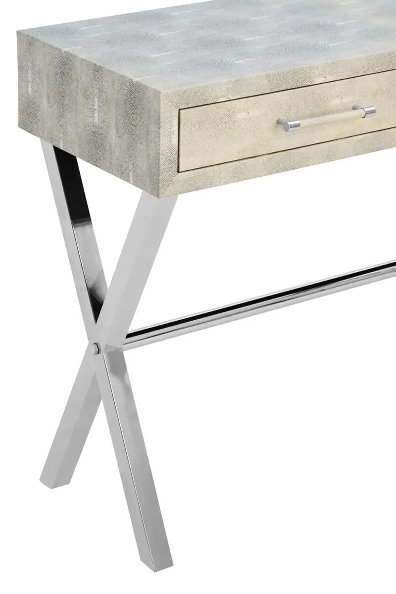 Cardona Two Drawer Grey Shagreen Effect Console Table