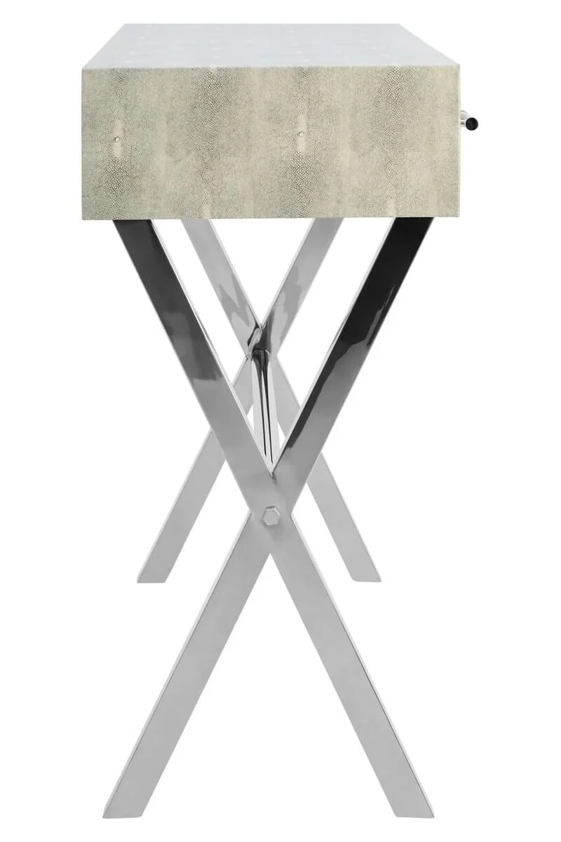 Cardona Two Drawer Grey Shagreen Effect Console Table
