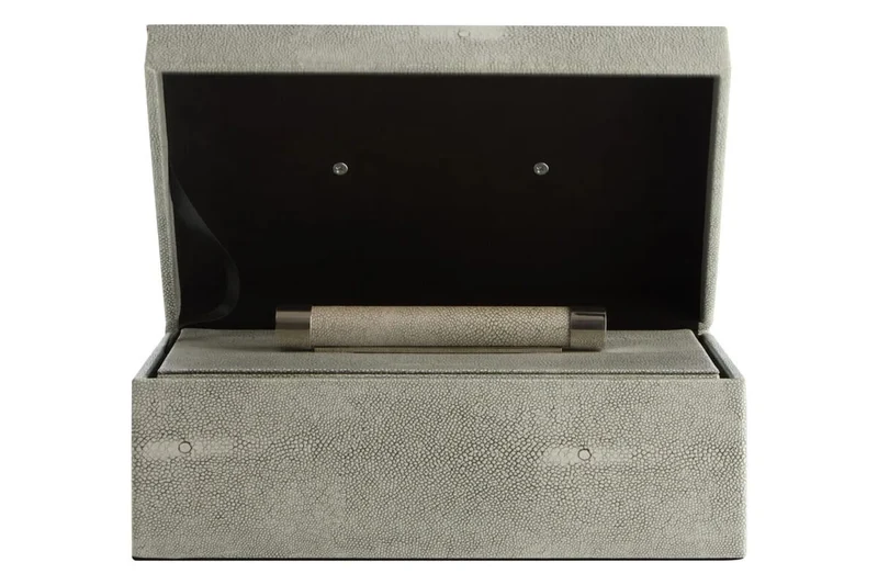 Cardona Set of Two Grey Shagreen Effect Trinket Boxes