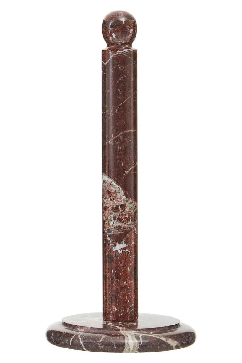 Salmo Red and White Marble Kitchen Roll Holder