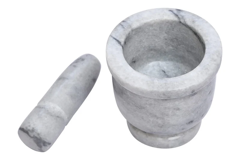 Salerno White Marble Large Mortar and Pestle