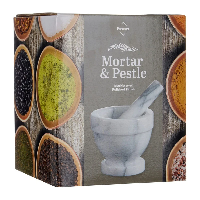 Salerno White Marble Large Mortar and Pestle