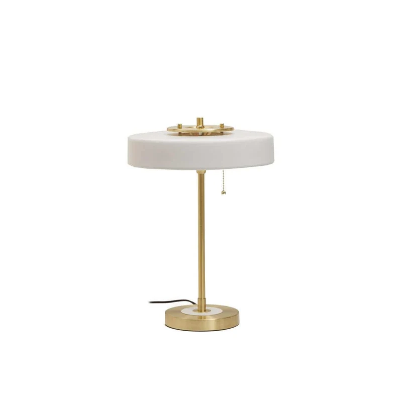 Rogano White Shade with Gold Finish Frame Table Lamp