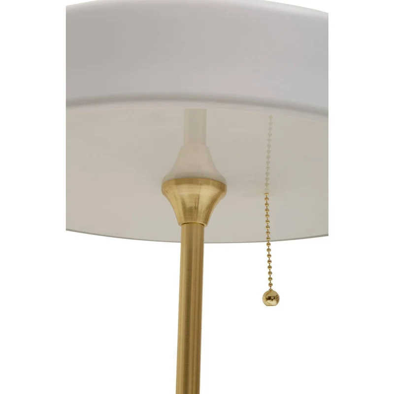 Rogano White Shade with Gold Finish Frame Table Lamp